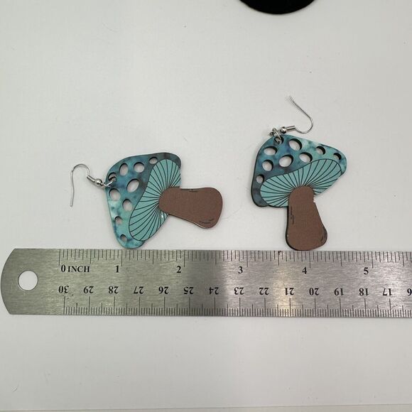 Mushroom Earrings Funky‎ Dangle Drop Earrings Novelty Quirkycore - Picture 7 of 8